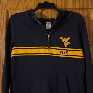 Victoria Secret “Pink” half zip hooded sweatshirt, size Small